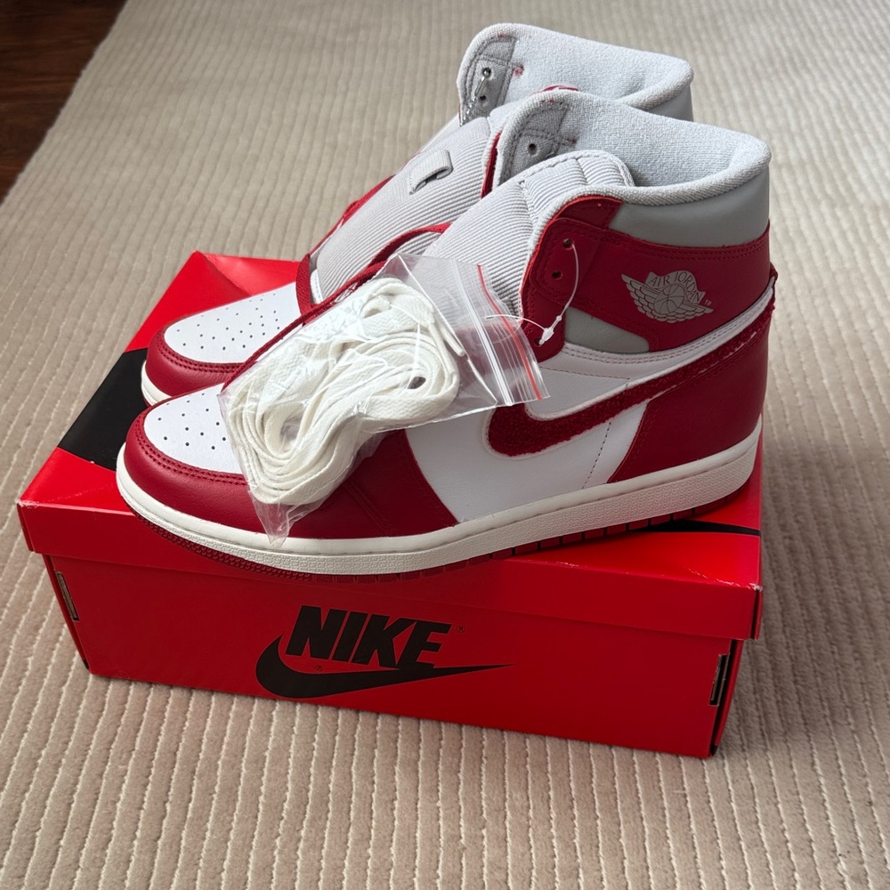 Nike Red and White Air Jordan